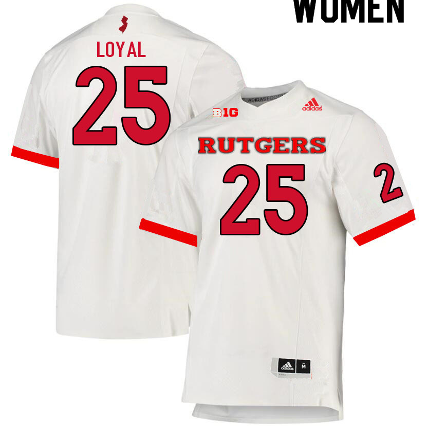 Women #25 Shaquan Loyal Rutgers Scarlet Knights College Football Jerseys Sale-White